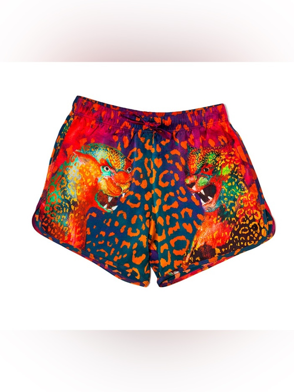 Versace Neon x Haas Brothers Rare Leopard Print Athletic Shorts